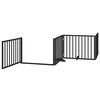 vidaXL Barri&egrave;re pour chien porte pliable 8 panneaux noir bois peuplier