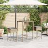 vidaXL Tabourets de bar jardin avec coussins lot de 2 beige poly rotin