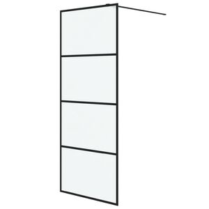 vidaXL Paroi de douche Noir 80x195 cm Verre ESG d&eacute;poli