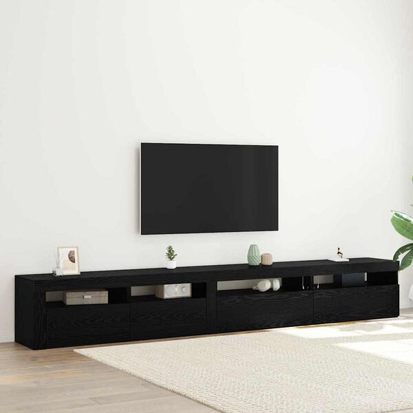 vidaXL Ensemble meuble TV 3 pcs Ch&ecirc;ne noir 270 x 35 x 40 cm