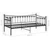 vidaXL Cadre de canap&eacute;-lit sans matelas noir m&eacute;tal 90x200 cm