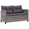 vidaXL Canap&eacute; 2 places de jardin et coussins Gris 124cm R&eacute;sine tress&eacute;e