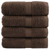vidaXL Serviettes de toilette premium SOLUND 4 pièces Marron 30 x 30 cm 600 g/m²