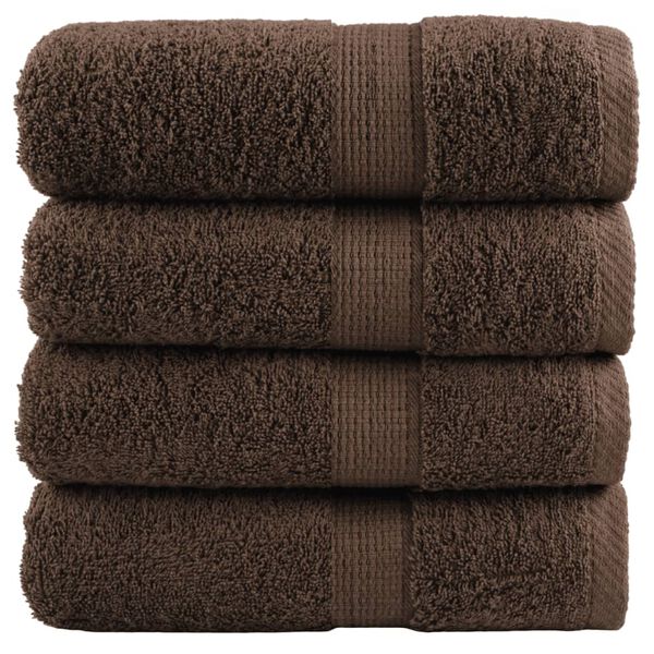 vidaXL Serviettes de toilette premium SOLUND 4 pièces Marron 30 x 30 cm 600 g/m²