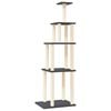 vidaXL Arbre &agrave; chat avec griffoirs en sisal gris fonc&eacute; 183 cm