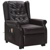vidaXL Fauteuil de massage marron similicuir brillant