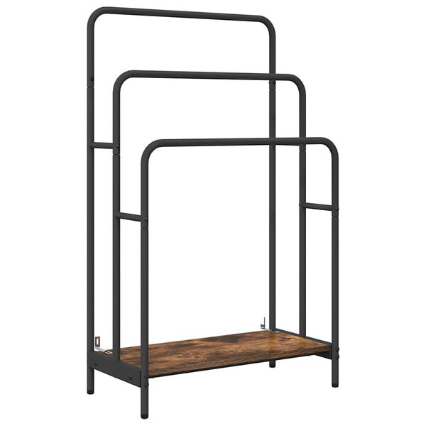 vidaXL Porte-v&ecirc;tements Ch&ecirc;ne fum&eacute; 60 x 30 x 100,5 cm Bois d'ing&eacute;nierie