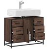 vidaXL Armoire lavabo de salle de bain ch&ecirc;ne marron bois d'ing&eacute;nierie