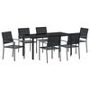 vidaXL Ensemble de salle &agrave; manger pour jardin 7 pc Noir Rotin PE