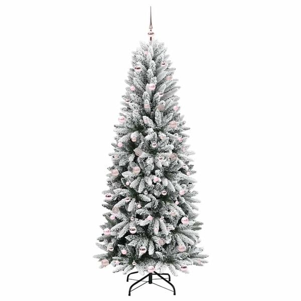 vidaXL Sapin de No&euml;l artificiel avec 300 LED avec support Blanc 240 cm