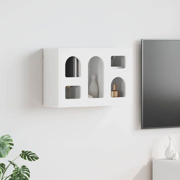 vidaXL Armoire suspendue Blanc 60 x 20 x 40 cm Bois d'ing&eacute;nierie