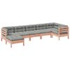 vidaXL Salon de jardin 7 pcs et coussins bois massif sapin de douglas