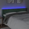 vidaXL T&ecirc;te de lit &agrave; LED Vert fonc&eacute; 203x16x78/88 cm Velours
