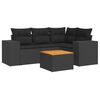 vidaXL Salon de jardin 5 pcs avec coussins noir r&eacute;sine tress&eacute;e
