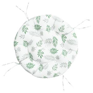 vidaXL Coussin rond &agrave; motif de feuilles &Oslash; 60 x11 cm tissu oxford