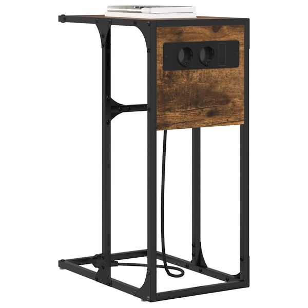 vidaXL Cabinet de chevet Ch&ecirc;ne fum&eacute; 41,5 x 26 x 60,5 cm