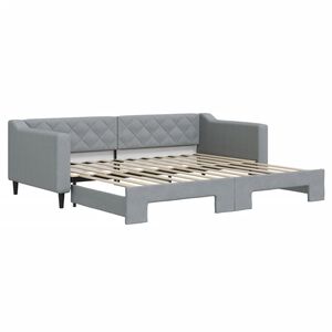 vidaXL Lit de jour avec gigogne sans matelas gris clair 90x200 cm