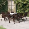 vidaXL Ensemble à manger de jardin 7 pcs Marron et noir