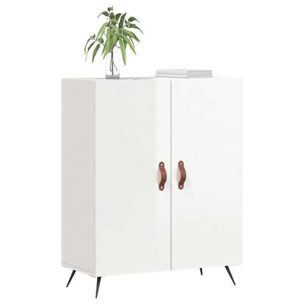 vidaXL Buffet Blanc brillant 69,5x34x90 cm Bois d'ingénierie