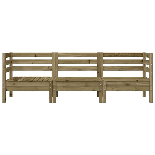 vidaXL Canap&eacute; de jardin 3 places bois de pin impr&eacute;gn&eacute;