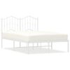 vidaXL Cadre de lit m&eacute;tal sans matelas et t&ecirc;te de lit blanc 120x200 cm