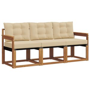 vidaXL Ensemble de canap&eacute;s d'ext&eacute;rieur 3 pcs Naturel et Beige