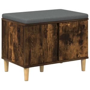 vidaXL Banc d'entr&eacute;e avec coussin Ch&ecirc;ne Fum&eacute; 60 x 38 x 46 cm