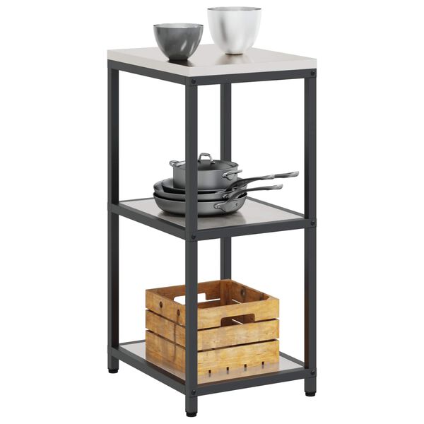 vidaXL Rangement de cuisine avec &eacute;tag&egrave;re Argent 60 x 50 x 92 cm Acier