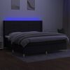vidaXL Sommier &agrave; lattes de lit et matelas et LED Noir 200x200 cm Tissu