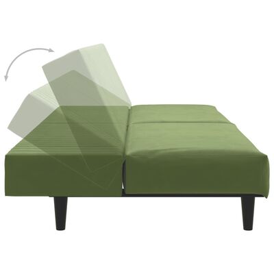 vidaXL Canapé-lit à 2 places vert clair velours