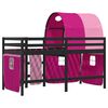 vidaXL Lit mezzanine enfants avec tunnel sans matelas rose 80x200 cm