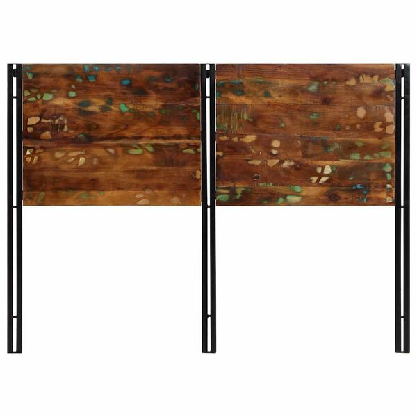 vidaXL T&ecirc;te de lit 140 cm bois massif r&eacute;cup&eacute;r&eacute; et fer