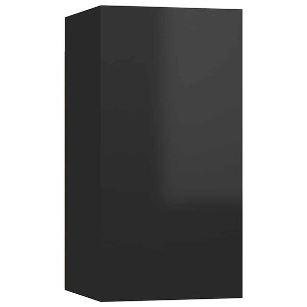 vidaXL Meuble TV Noir brillant 30,5x30x60 cm Bois d&rsquo;ing&eacute;nierie