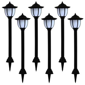 vidaXL Lampes solaires &agrave; LED d'ext&eacute;rieur 6 pcs Noir