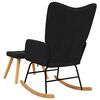 vidaXL Chaise &agrave; bascule avec tabouret Noir Tissu
