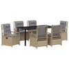 vidaXL Ensemble de salle &agrave; manger pour jardin 7 pc Beige et Gris clair