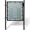 vidaXL Portail de cl&ocirc;ture noir &agrave; une porte 100x100 cm