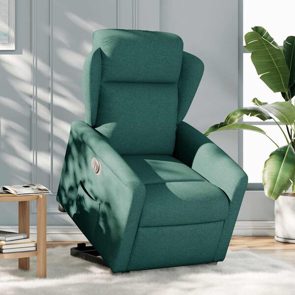 vidaXL Fauteuil inclinable électrique vert foncé tissu
