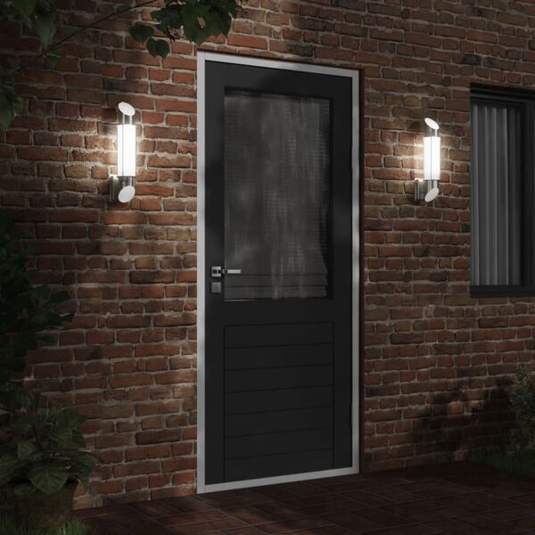 vidaXL Appliques murales d'ext&eacute;rieur 2pcs argent&eacute; acier inoxydable