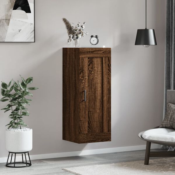 vidaXL Armoire murale ch&ecirc;ne marron 34,5x34x90 cm bois d'ing&eacute;nierie