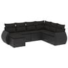 vidaXL Salon de jardin 7 pcs avec coussins noir r&eacute;sine tress&eacute;e