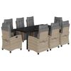 vidaXL Ensemble &agrave; manger de jardin et coussins 9 pcs m&eacute;lange beige