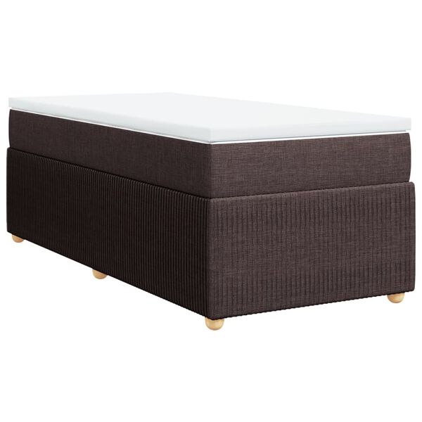 vidaXL Sommier &agrave; lattes de lit avec matelas Marron fonc&eacute; 90x200 cm