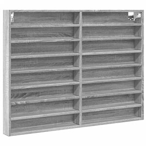 vidaXL Armoire &agrave; vitrine sonoma gris 100x8,5x75 cm bois d'ing&eacute;nierie
