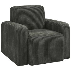 vidaXL Fauteuil Anthracite velours c&ocirc;tel&eacute;