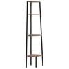 vidaXL &Eacute;tag&egrave;re d'angle &agrave; 4 niveaux Marron fonc&eacute;&noir 45,5x31,5x150 cm