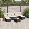 vidaXL Salon de jardin 8 pcs avec coussins noir résine tressée