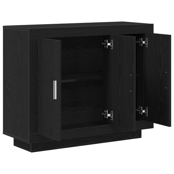 vidaXL Buffet Ch&ecirc;ne noir 92 x 35 x 75 cm Bois d'ing&eacute;nierie