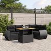 vidaXL Salon de jardin 6 pcs avec coussins noir r&eacute;sine tress&eacute;e