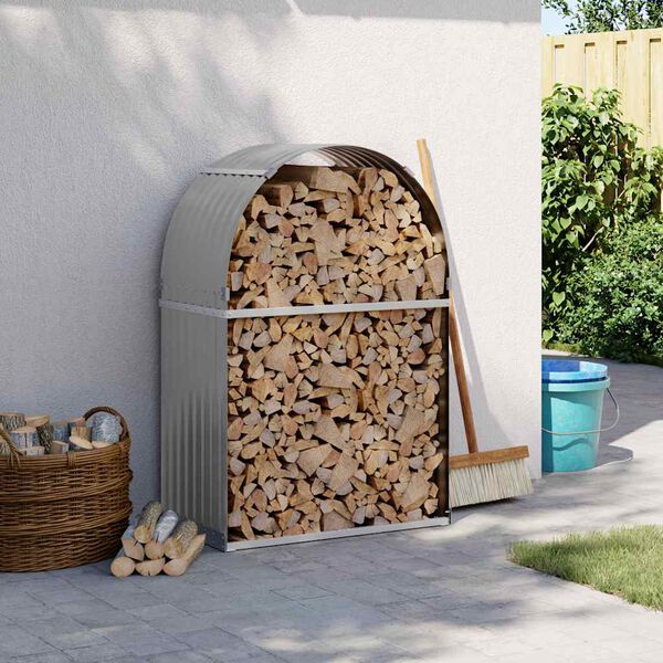 vidaXL Porte-b&ucirc;ches gris clair 80x45x120 cm acier galvanis&eacute;